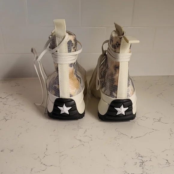 Converse Run Star Hi Zip Platform "Washed Florals" Egret/White/Black - Picture 4 of 8